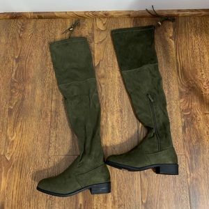 Nature Breeze Green Over The Knee Boots